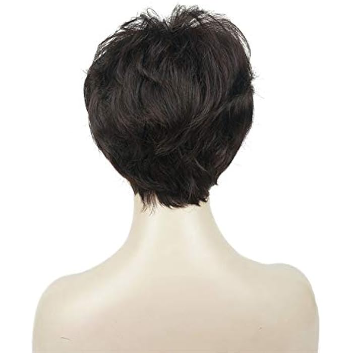 DILLARDS Lydell Wigs For Women Short Hair Straight Layered Synthetic Wig With Hair Bangs Brown - Image 3